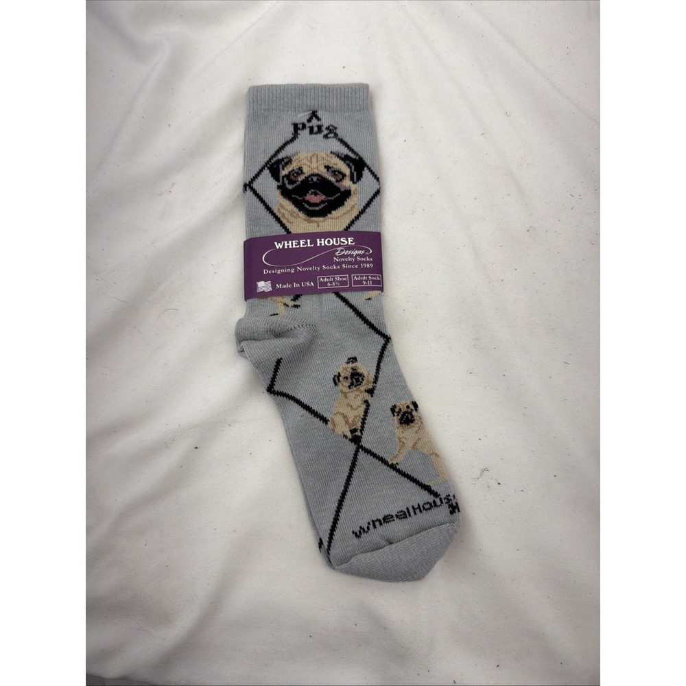 (2 Pr) Poodle Puppy Dog Socks By Wheel House‎ Designs-USA Made! Sock Size 9-11